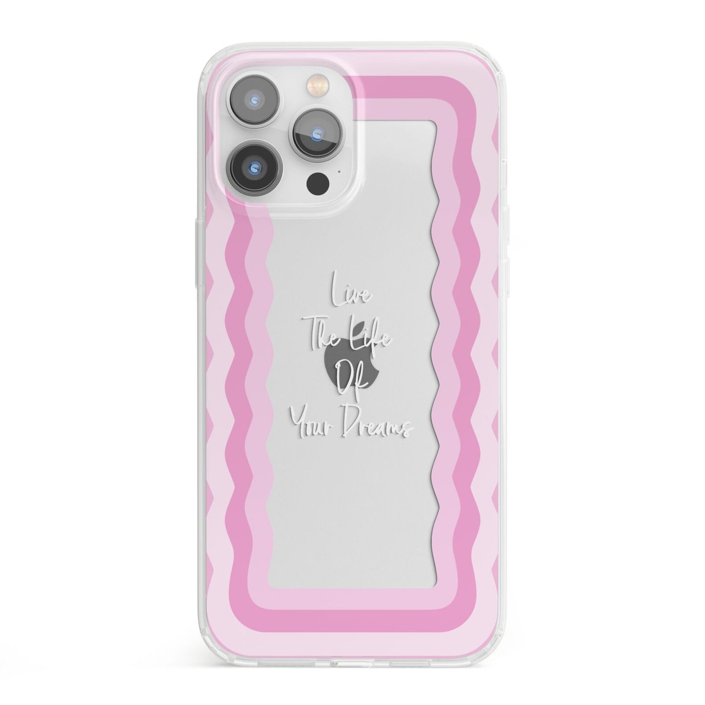 Pink Mirror Quote iPhone 13 Pro Max Clear Bumper Case