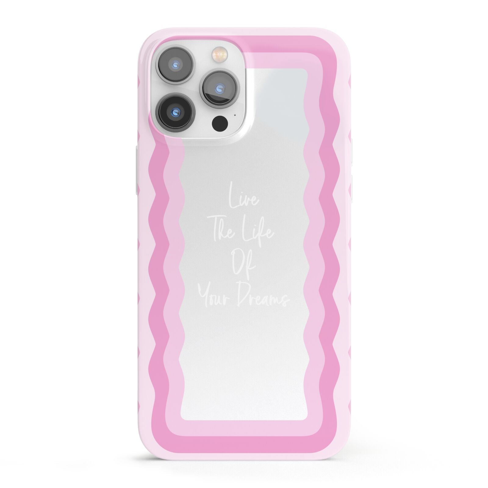 Pink Mirror Quote iPhone 13 Pro Max Full Wrap 3D Snap Case