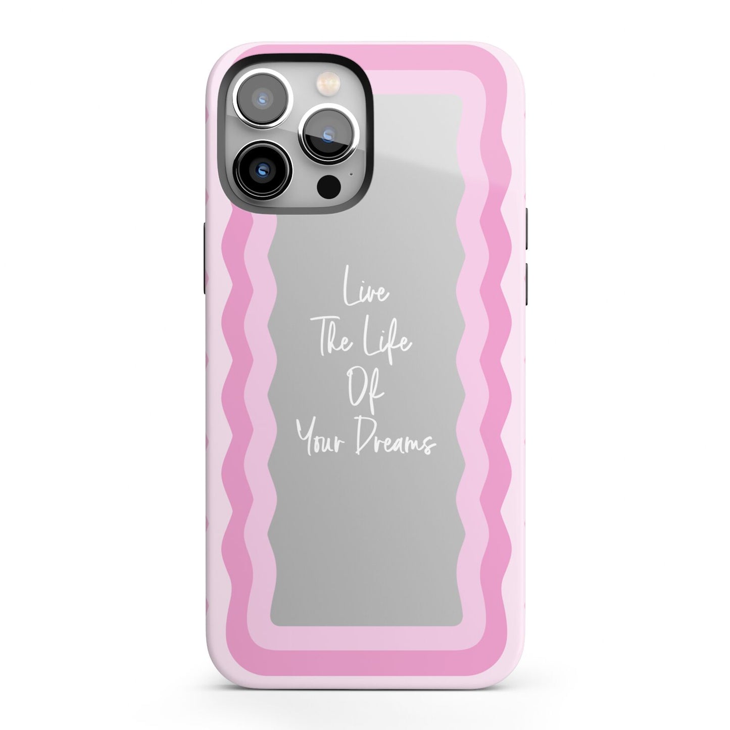 Pink Mirror Quote iPhone 13 Pro Max Full Wrap 3D Tough Case