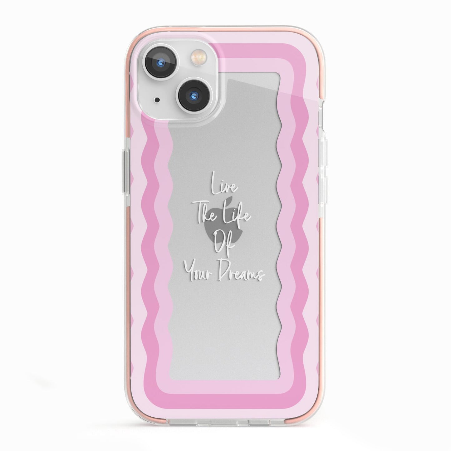 Pink Mirror Quote iPhone 13 TPU Impact Case with Pink Edges