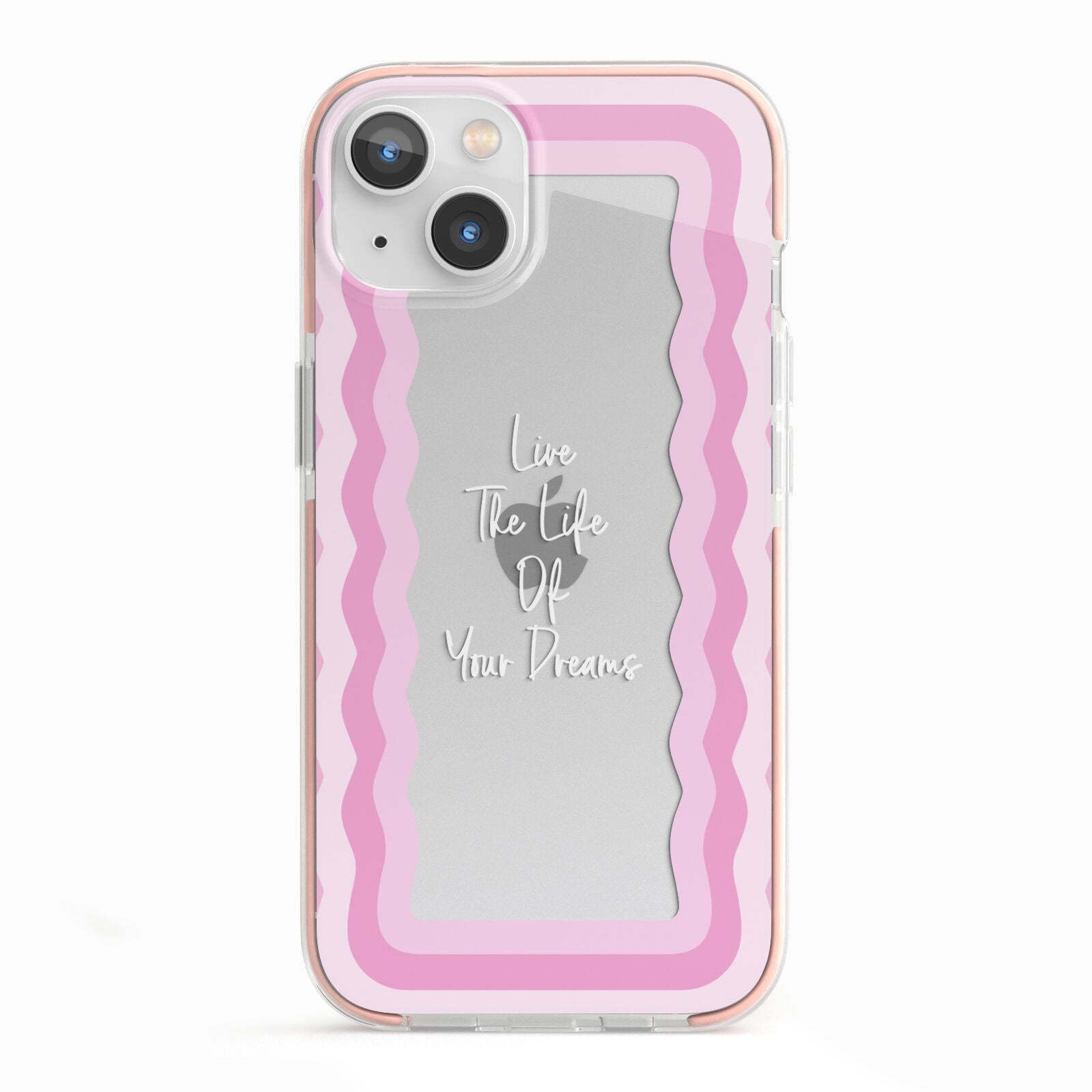 Pink Mirror Quote iPhone 13 TPU Impact Case with Pink Edges