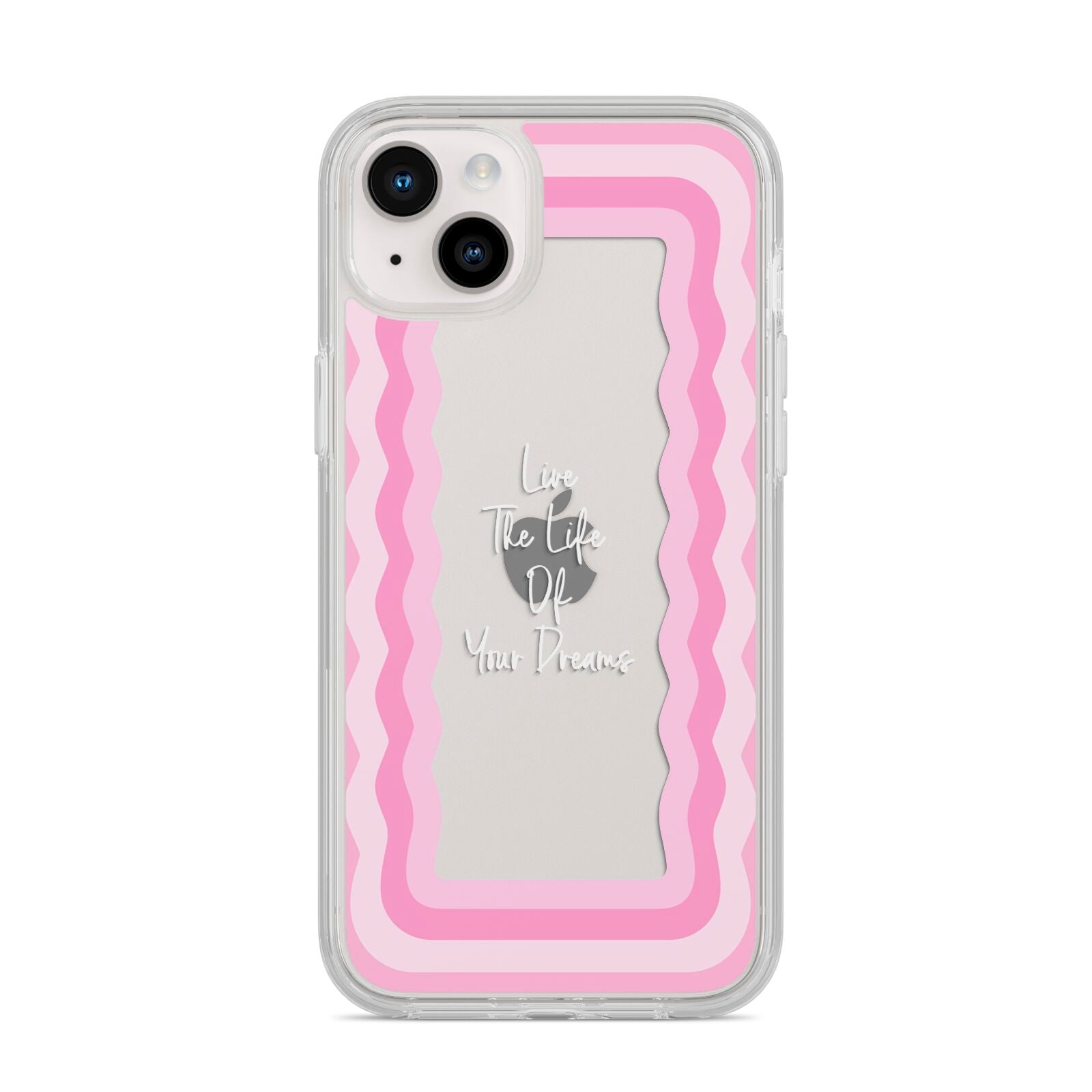 Pink Mirror Quote iPhone 14 Plus Clear Tough Case Starlight