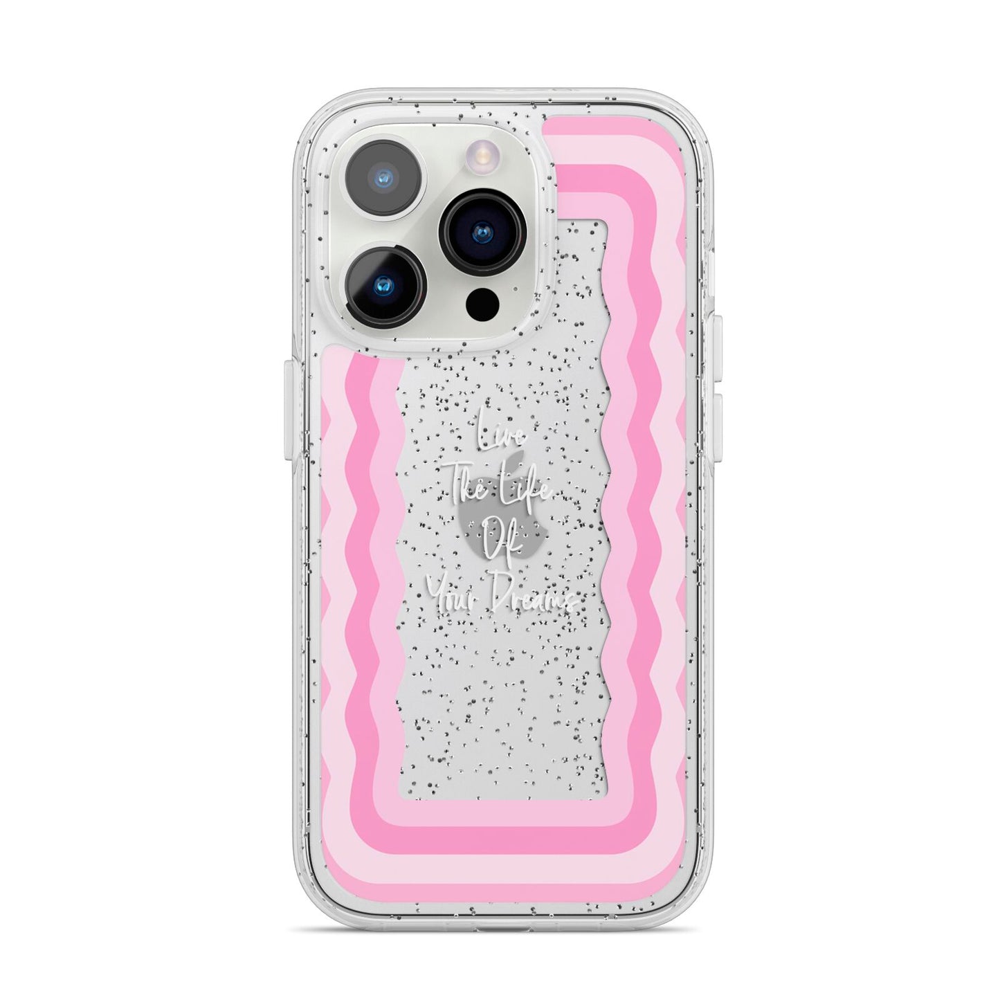 Pink Mirror Quote iPhone 14 Pro Glitter Tough Case Silver