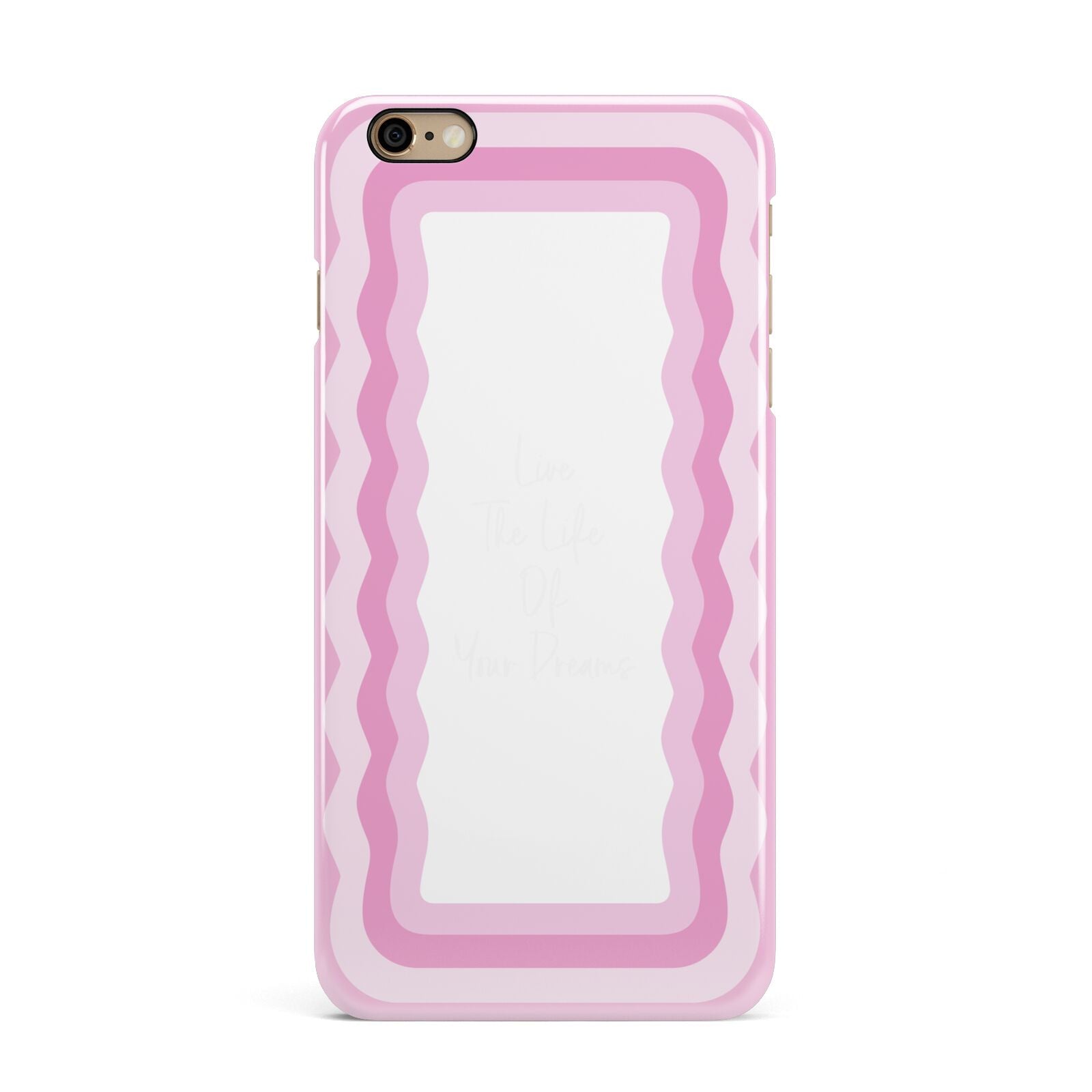 Pink Mirror Quote iPhone 6 Plus 3D Snap Case on Gold Phone