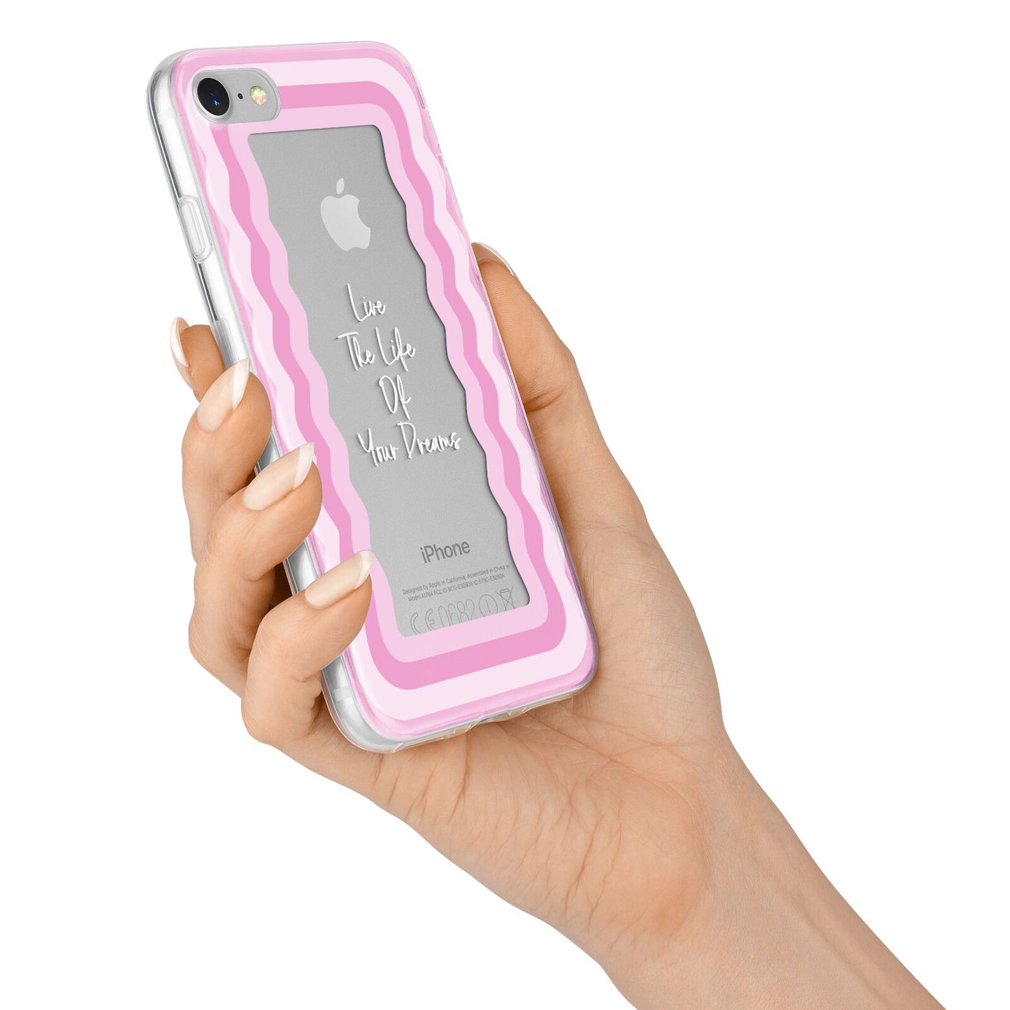 Pink Mirror Quote iPhone 7 Bumper Case on Silver iPhone Alternative Image