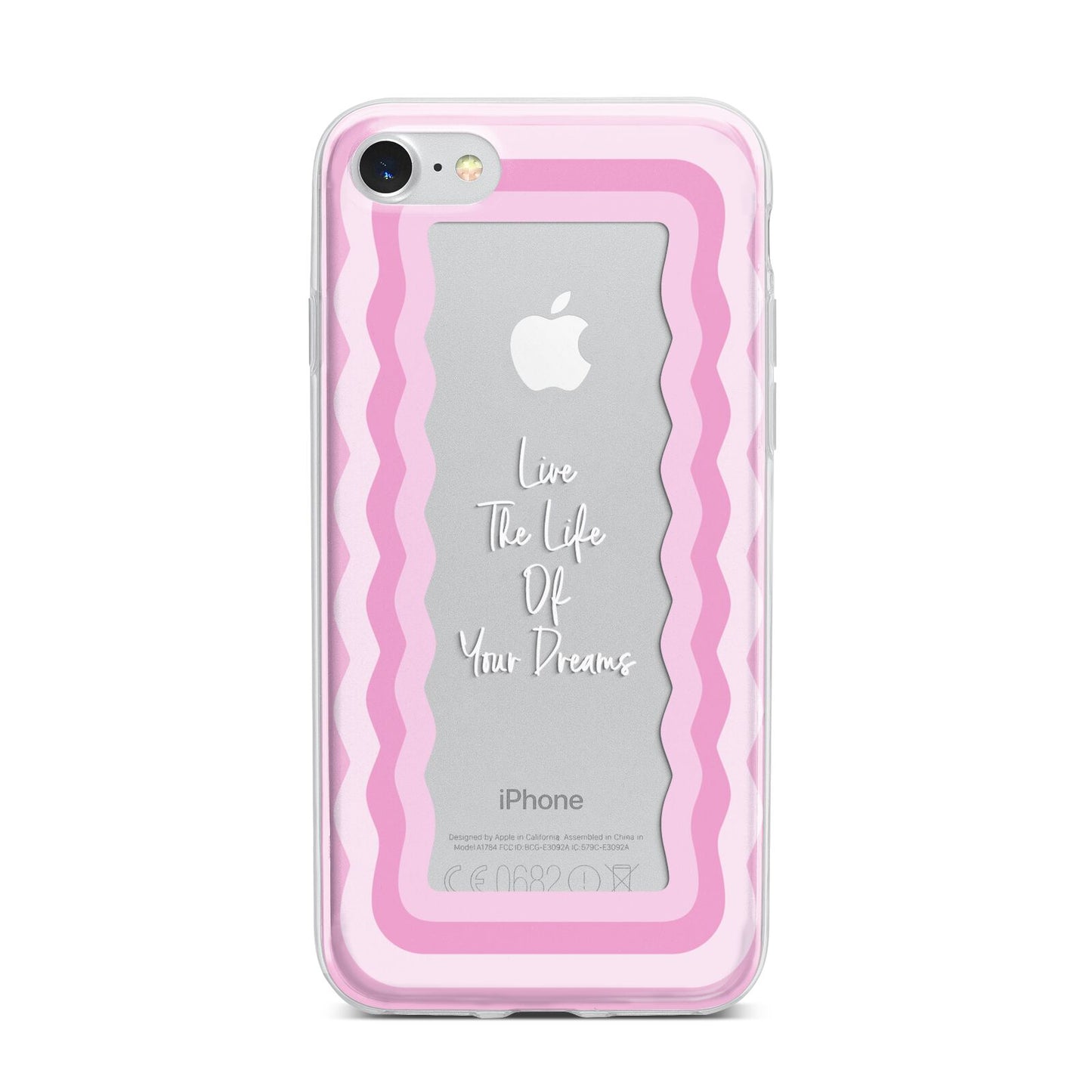 Pink Mirror Quote iPhone 7 Bumper Case on Silver iPhone