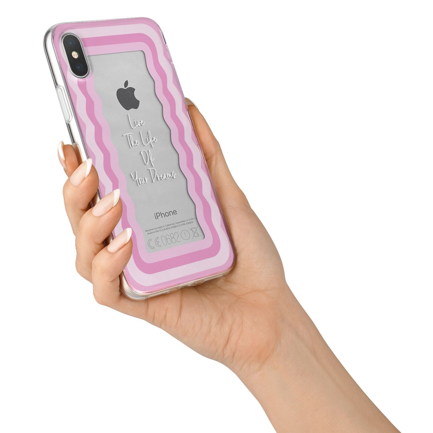 Pink Mirror Quote iPhone X Bumper Case on Silver iPhone Alternative Image 2