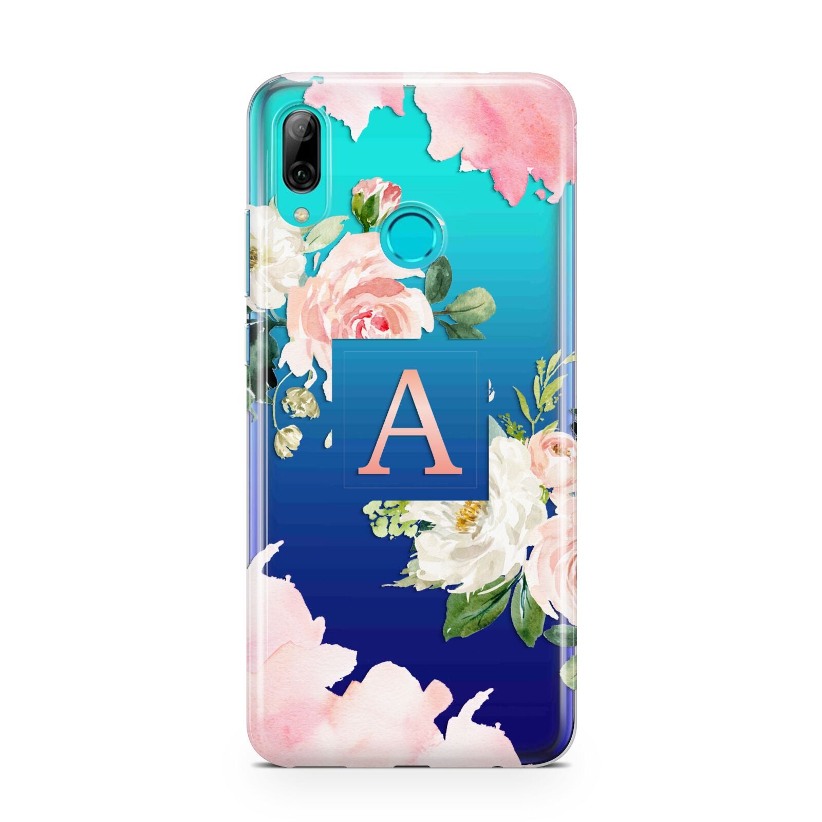 Pink Monogram Floral Roses Personalised Huawei P Smart 2019 Case