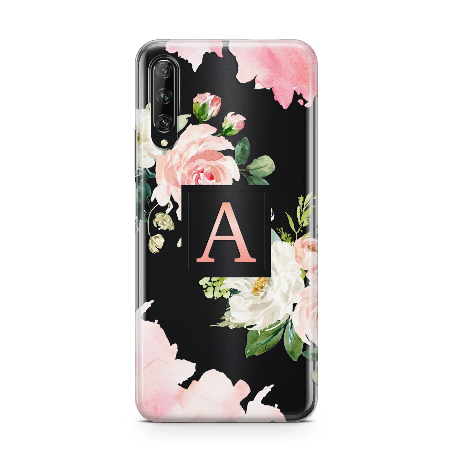 Pink Monogram Floral Roses Personalised Huawei P Smart Pro 2019