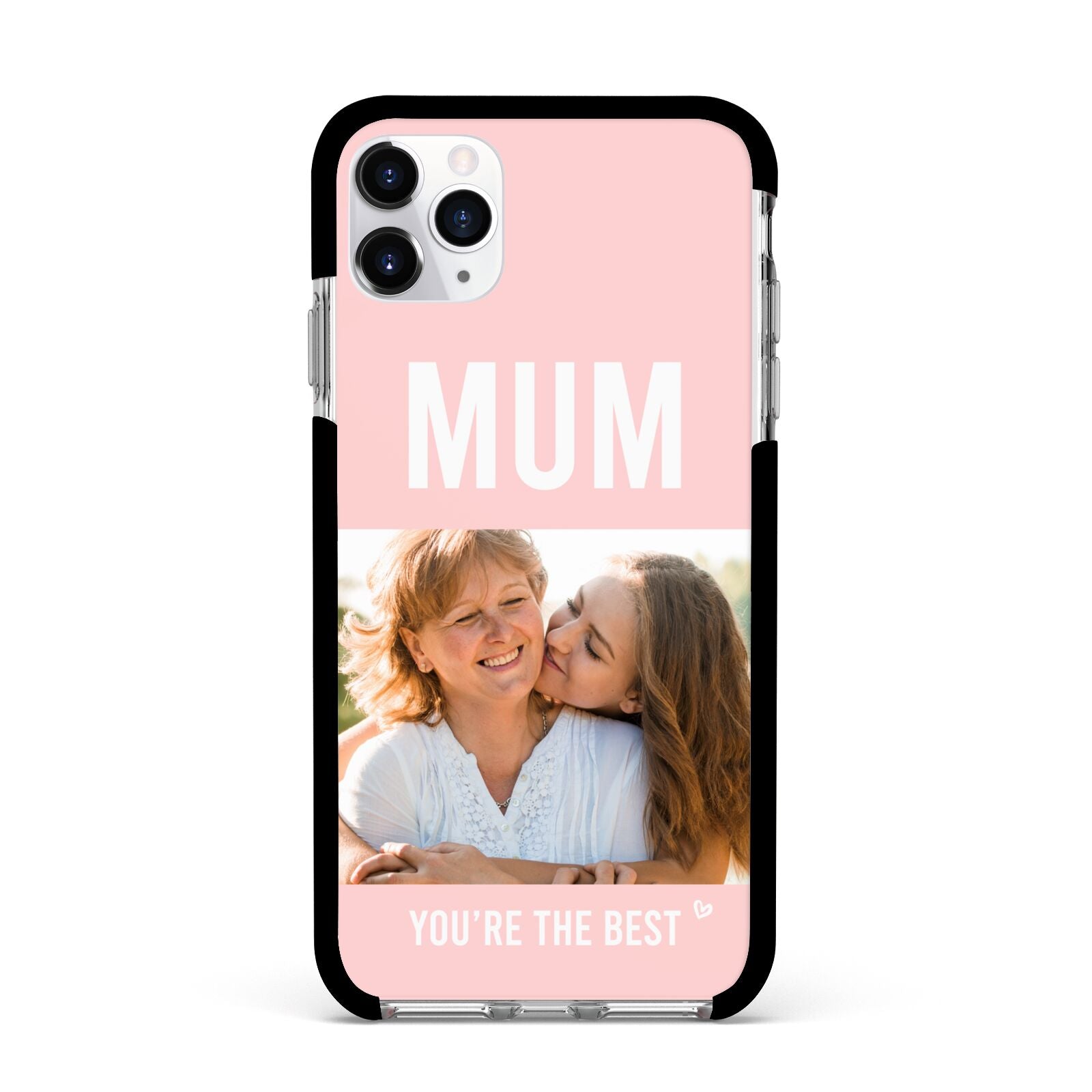 Pink Mothers Day Photo Apple iPhone 11 Pro Max in Silver with Black Impact Case