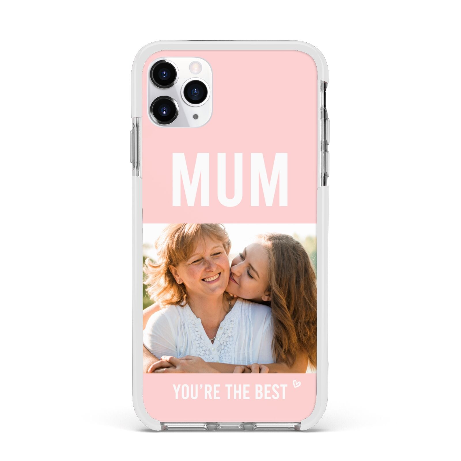 Pink Mothers Day Photo Apple iPhone 11 Pro Max in Silver with White Impact Case