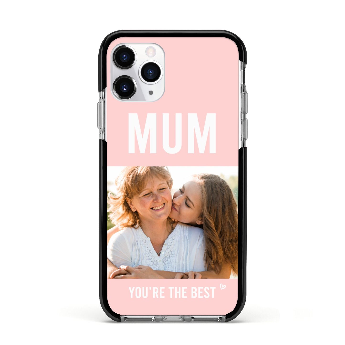 Pink Mothers Day Photo Apple iPhone 11 Pro in Silver with Black Impact Case