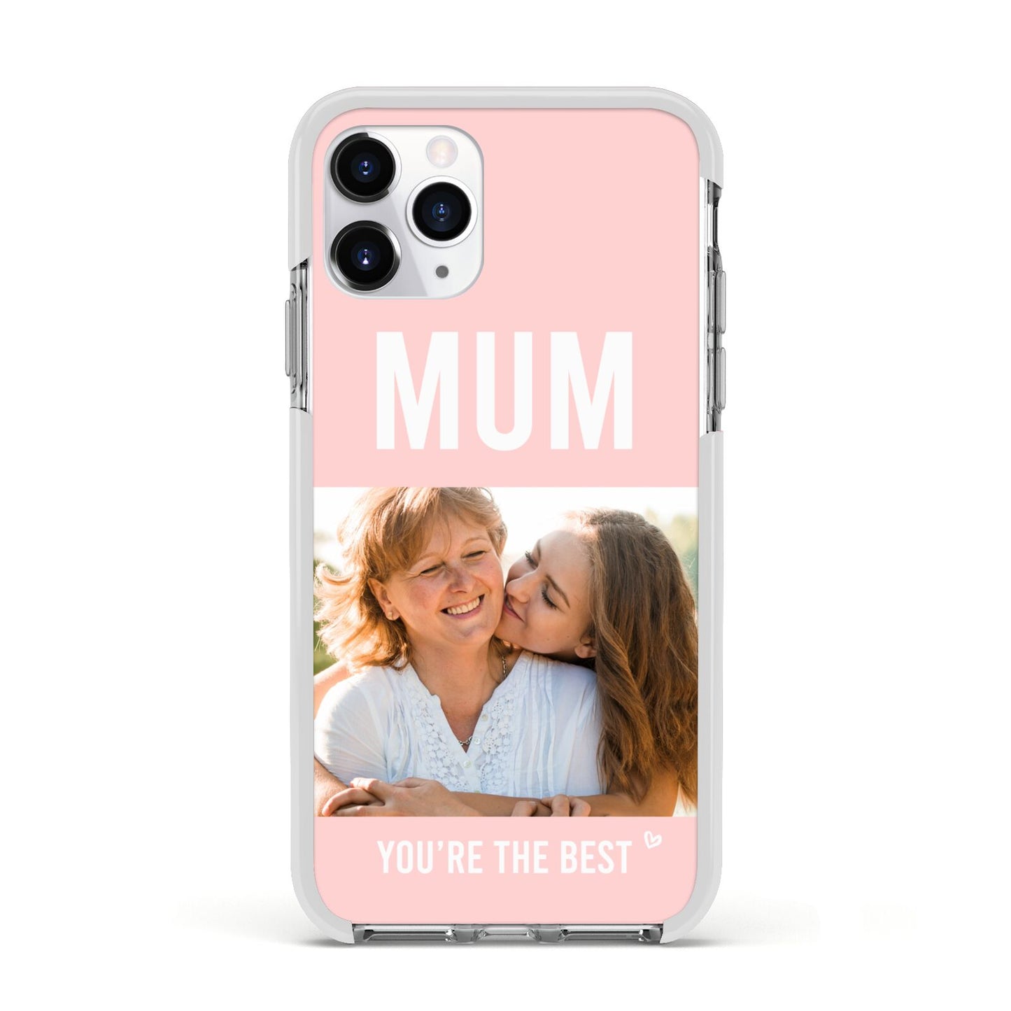 Pink Mothers Day Photo Apple iPhone 11 Pro in Silver with White Impact Case