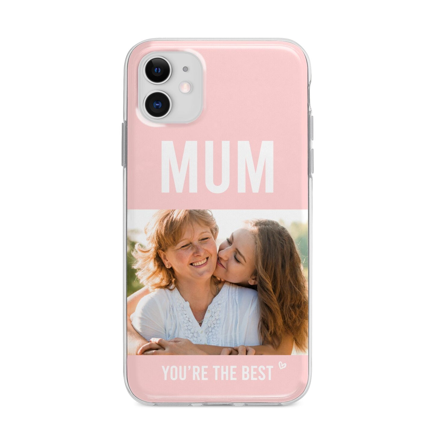 Pink Mothers Day Photo Apple iPhone 11 in White with Bumper Case