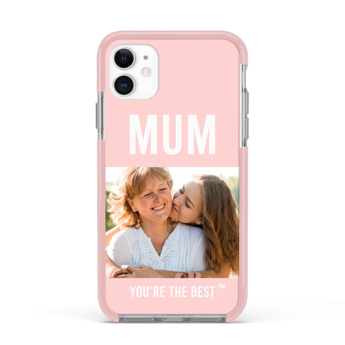 Pink Mothers Day Photo Apple iPhone 11 in White with Pink Impact Case