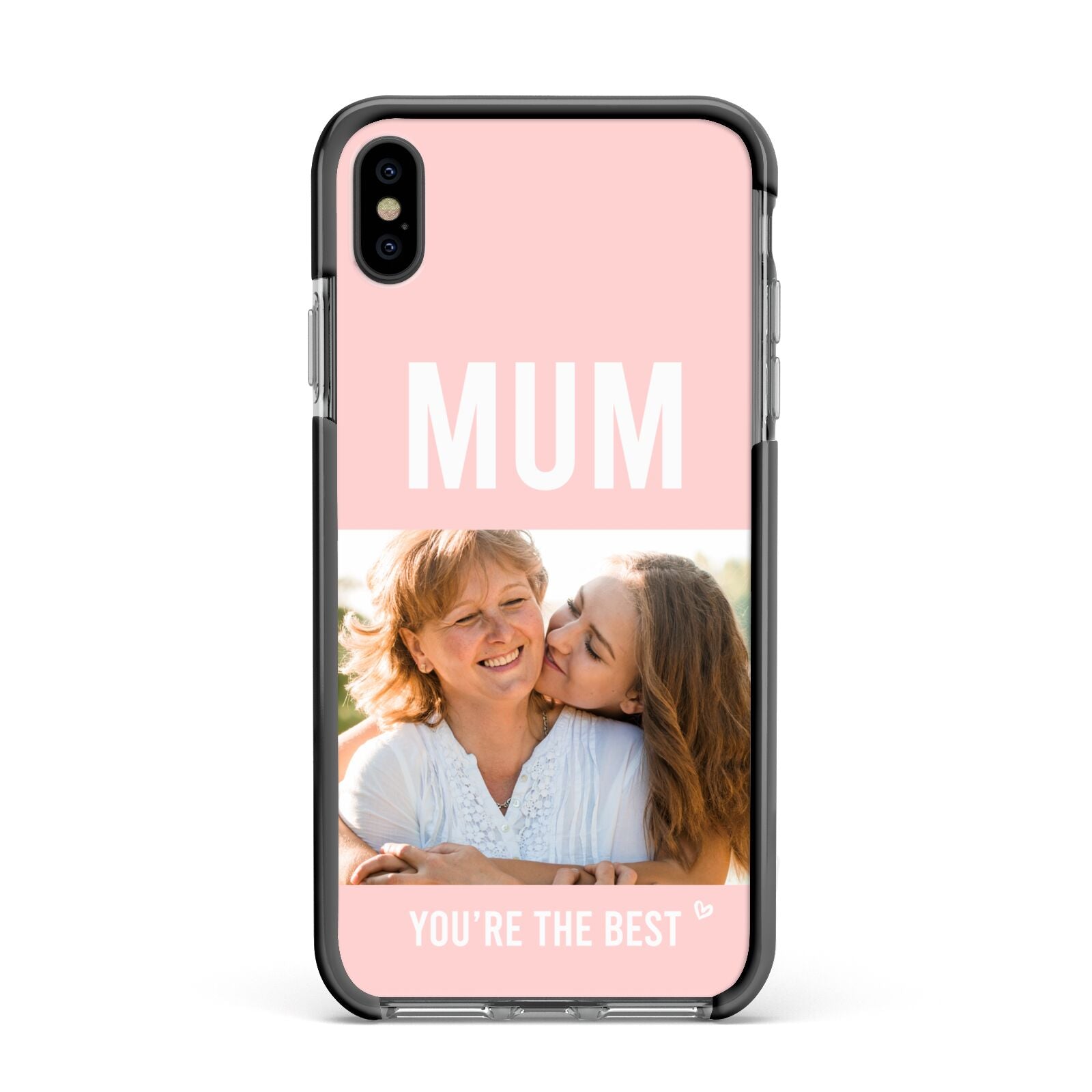 Pink Mothers Day Photo Apple iPhone Xs Max Impact Case Black Edge on Black Phone