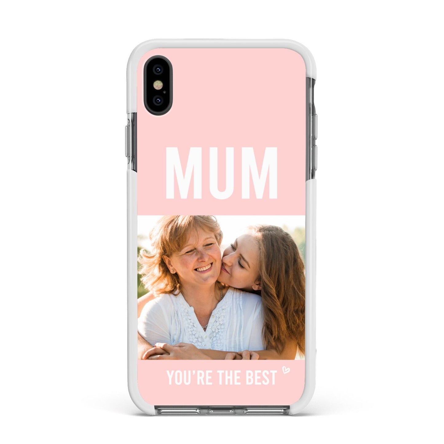 Pink Mothers Day Photo Apple iPhone Xs Max Impact Case White Edge on Black Phone