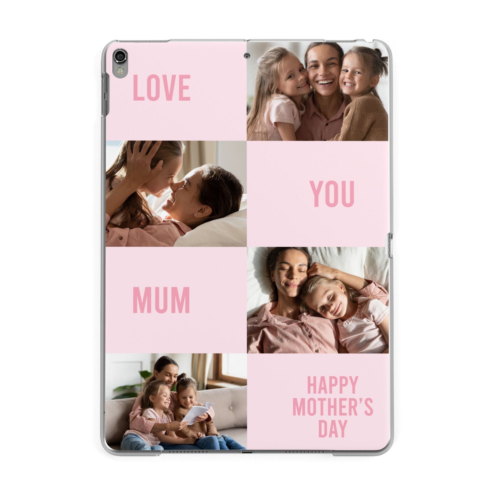 Pink Mothers Day Photo Collage Apple iPad Grey Case