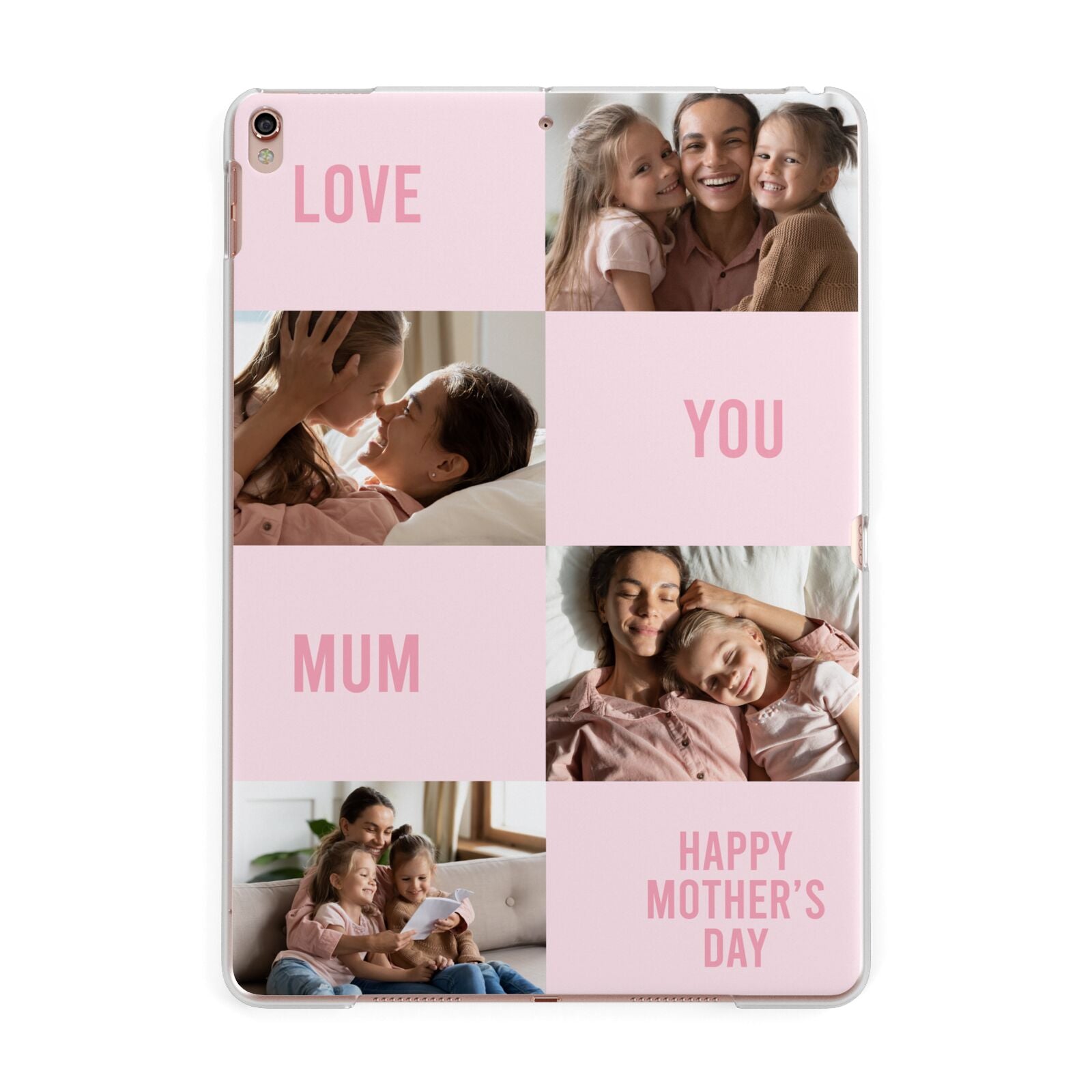 Pink Mothers Day Photo Collage Apple iPad Rose Gold Case