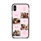 Pink Mothers Day Photo Collage Apple iPhone Xs Impact Case Black Edge on Silver Phone