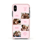 Pink Mothers Day Photo Collage Apple iPhone Xs Impact Case Pink Edge on Black Phone