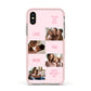 Pink Mothers Day Photo Collage Apple iPhone Xs Impact Case Pink Edge on Gold Phone