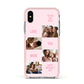 Pink Mothers Day Photo Collage Apple iPhone Xs Impact Case Pink Edge on Silver Phone