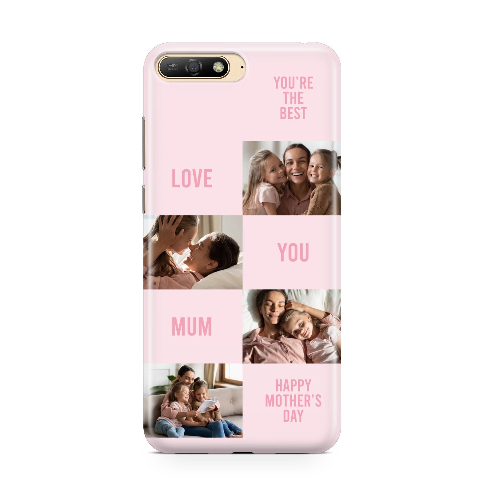 Pink Mothers Day Photo Collage Huawei Y6 2018