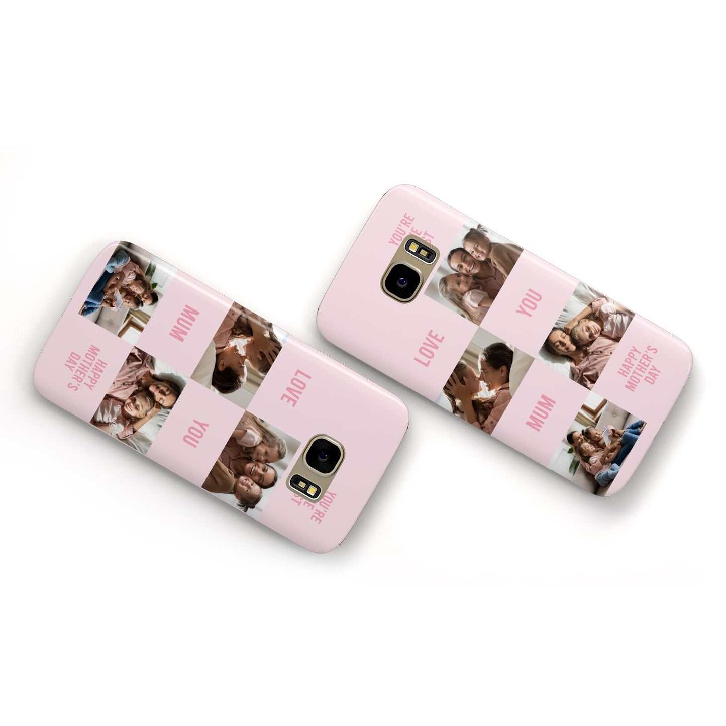 Pink Mothers Day Photo Collage Samsung Galaxy Case Flat Overview