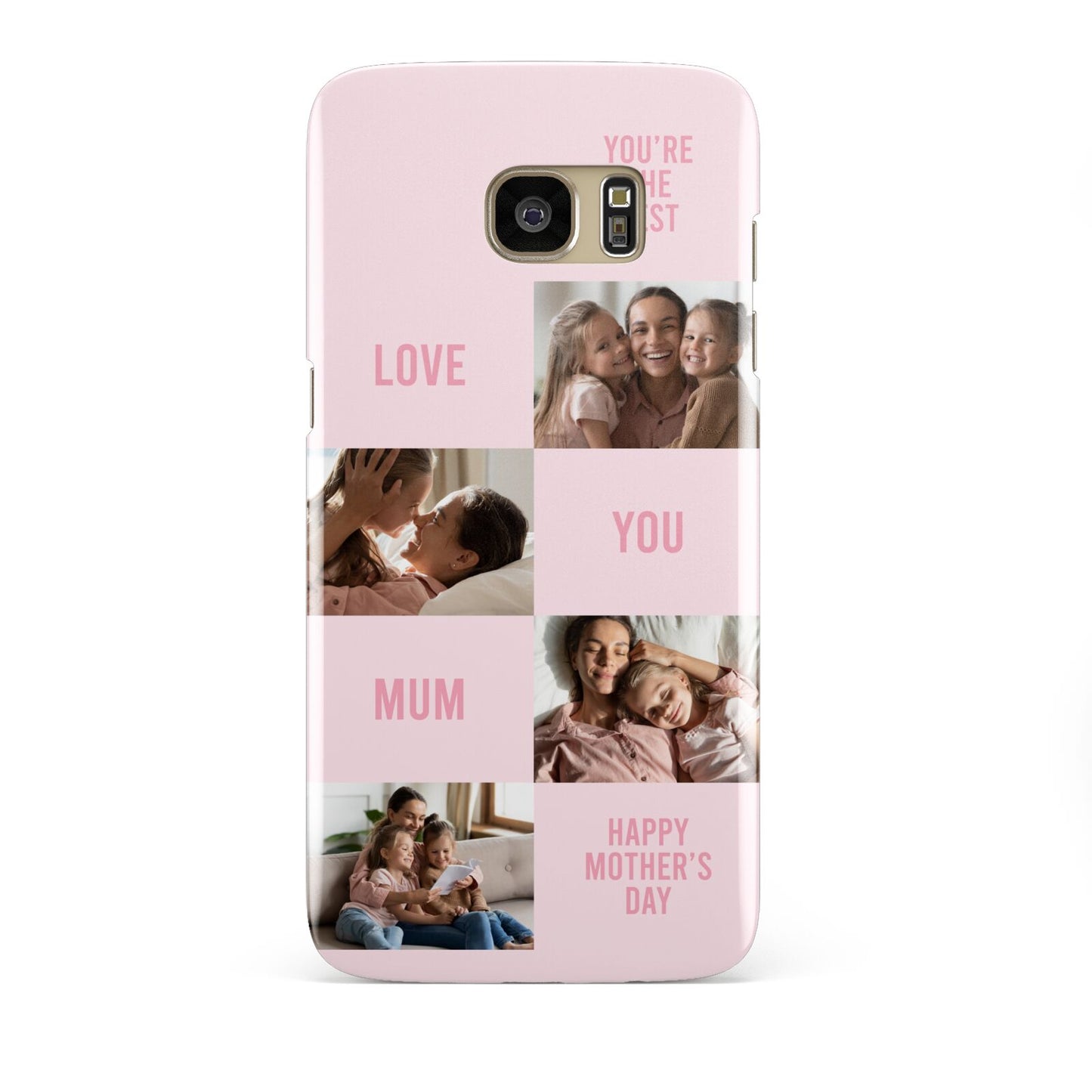 Pink Mothers Day Photo Collage Samsung Galaxy S7 Edge Case