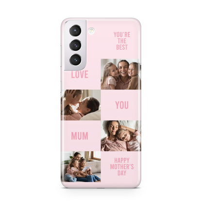 Pink Mothers Day Photo Collage Samsung S21 Case