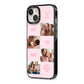Pink Mothers Day Photo Collage iPhone 13 Black Impact Case Side Angle on Silver phone