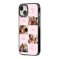 Pink Mothers Day Photo Collage iPhone 14 Black Impact Case Side Angle on Silver phone