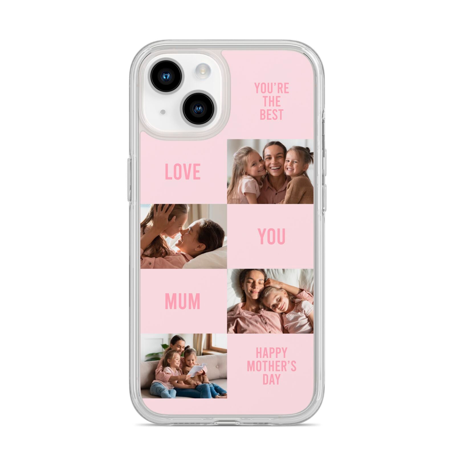Pink Mothers Day Photo Collage iPhone 14 Clear Tough Case Starlight