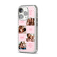 Pink Mothers Day Photo Collage iPhone 14 Pro Glitter Tough Case Silver Angled Image