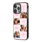 Pink Mothers Day Photo Collage iPhone 14 Pro Max Black Impact Case Side Angle on Silver phone