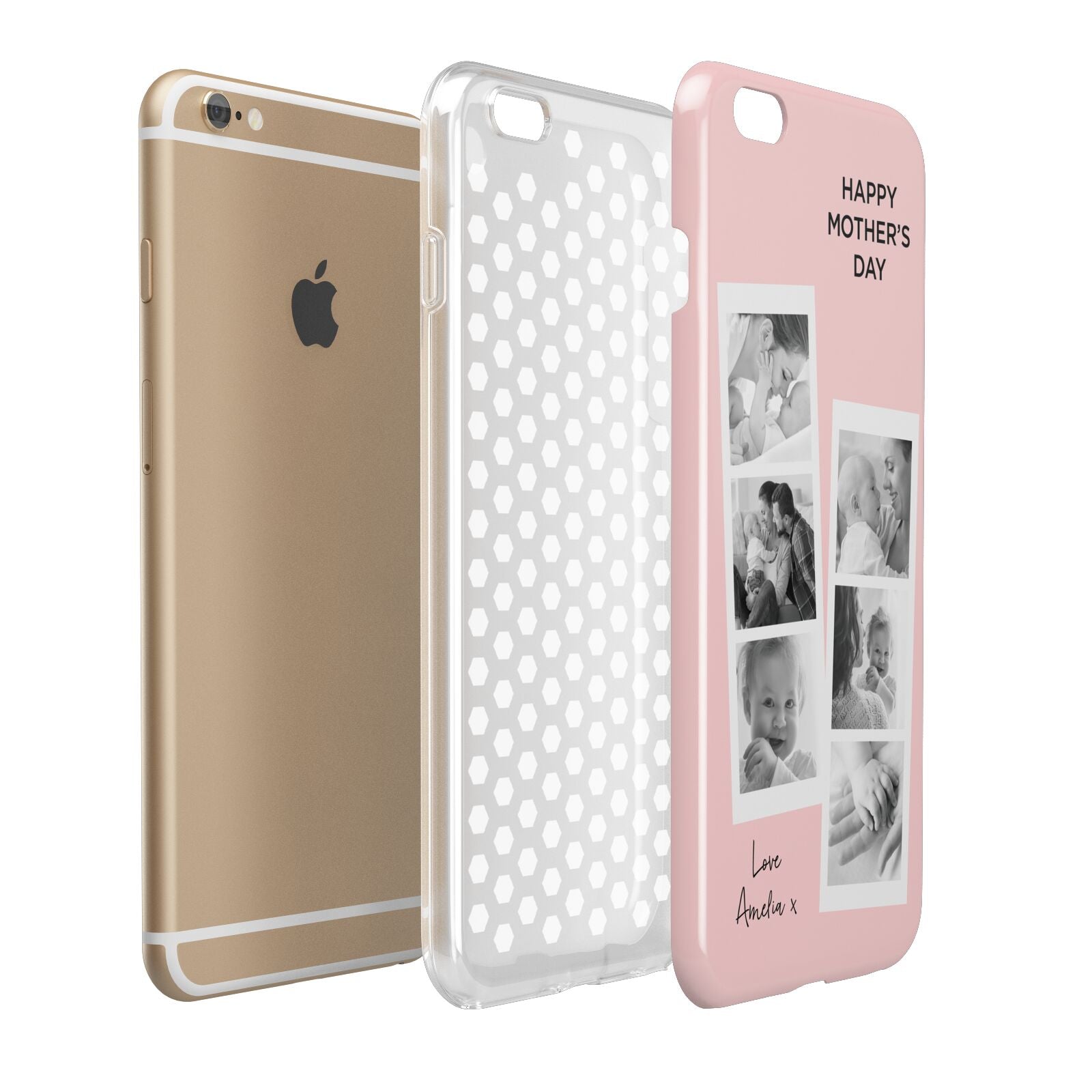 Pink Mothers Day Photo Strips Apple iPhone 6 Plus 3D Tough Case Expand Detail Image