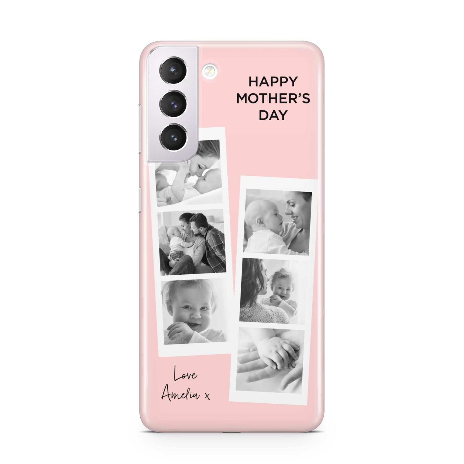 Pink Mothers Day Photo Strips Samsung S21 Case