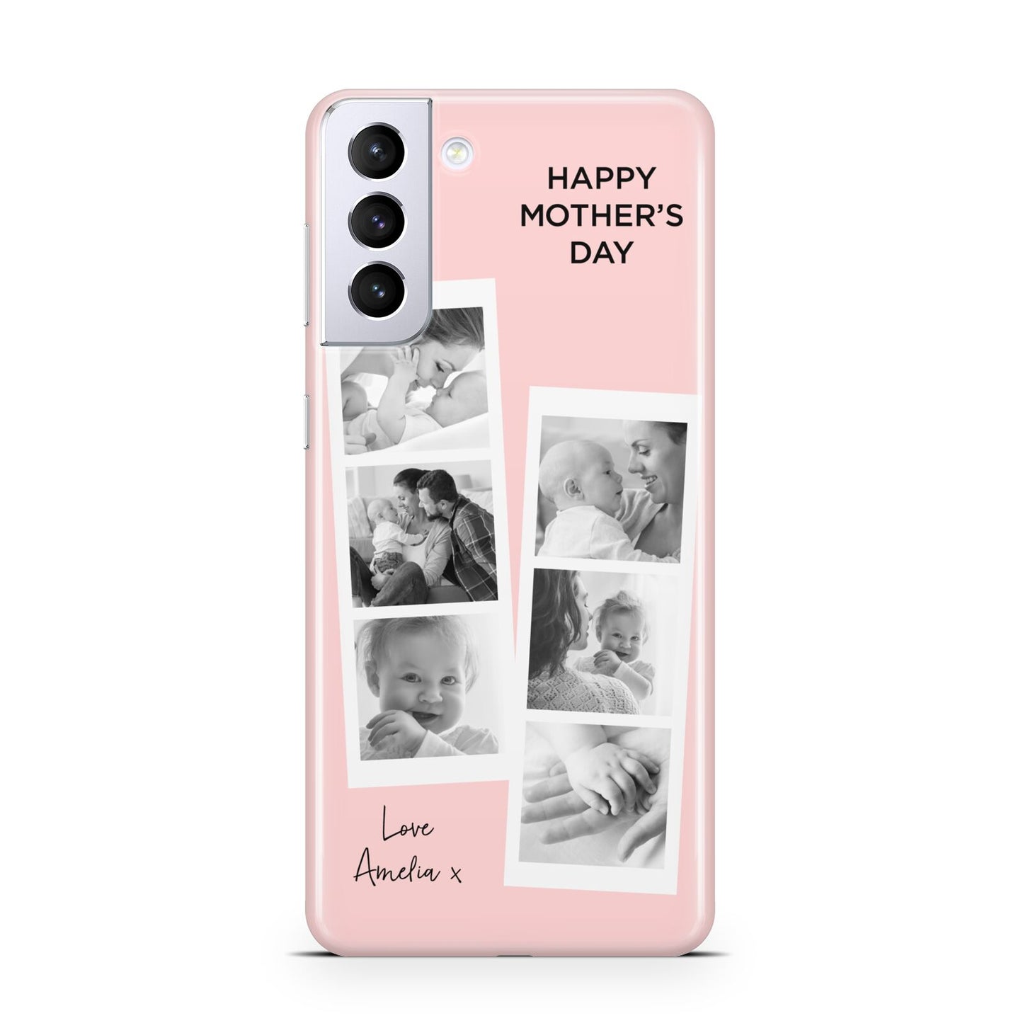 Pink Mothers Day Photo Strips Samsung S21 Plus Phone Case