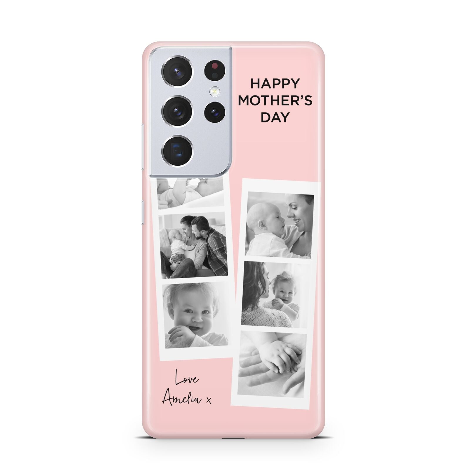 Pink Mothers Day Photo Strips Samsung S21 Ultra Case