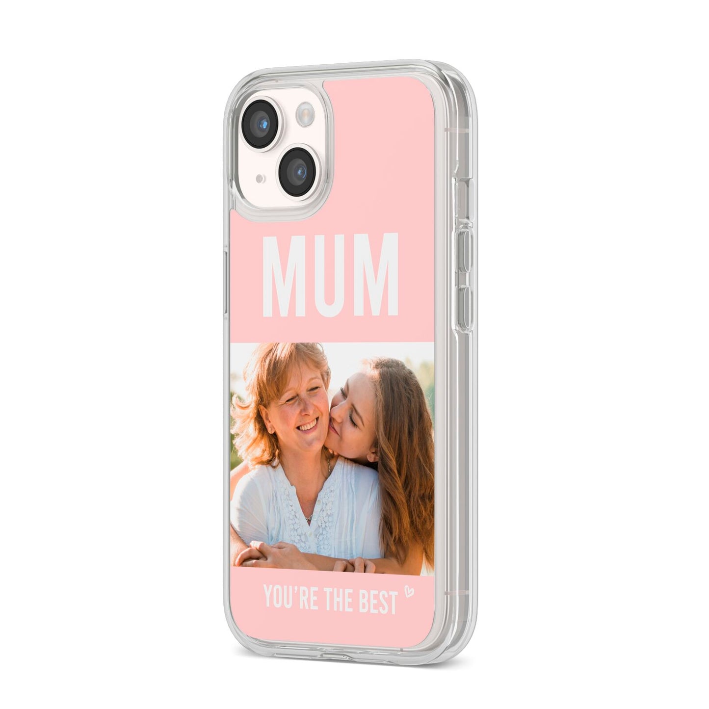 Pink Mothers Day Photo iPhone 14 Clear Tough Case Starlight Angled Image