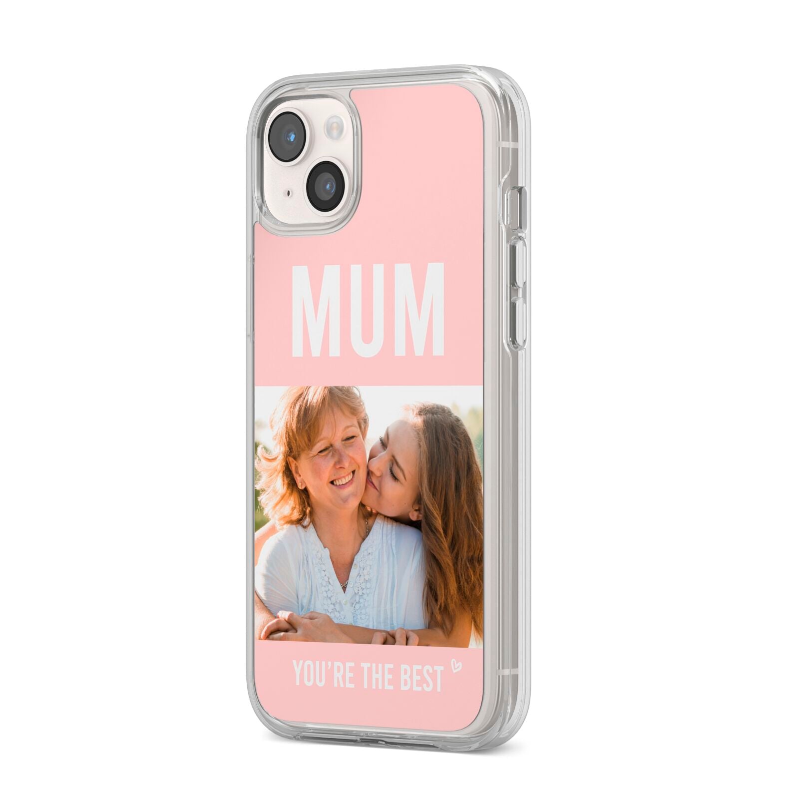 Pink Mothers Day Photo iPhone 14 Plus Clear Tough Case Starlight Angled Image