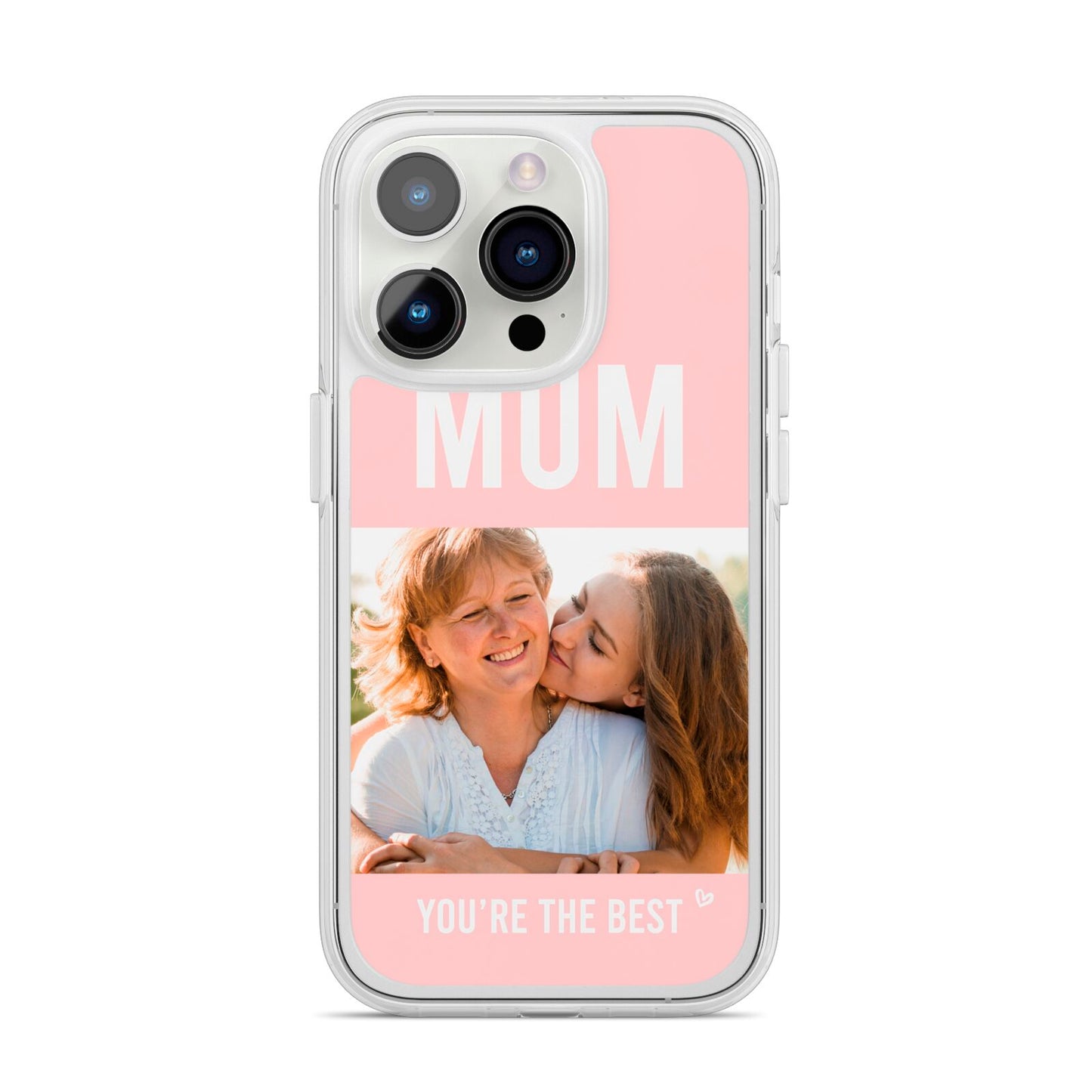 Pink Mothers Day Photo iPhone 14 Pro Clear Tough Case Silver