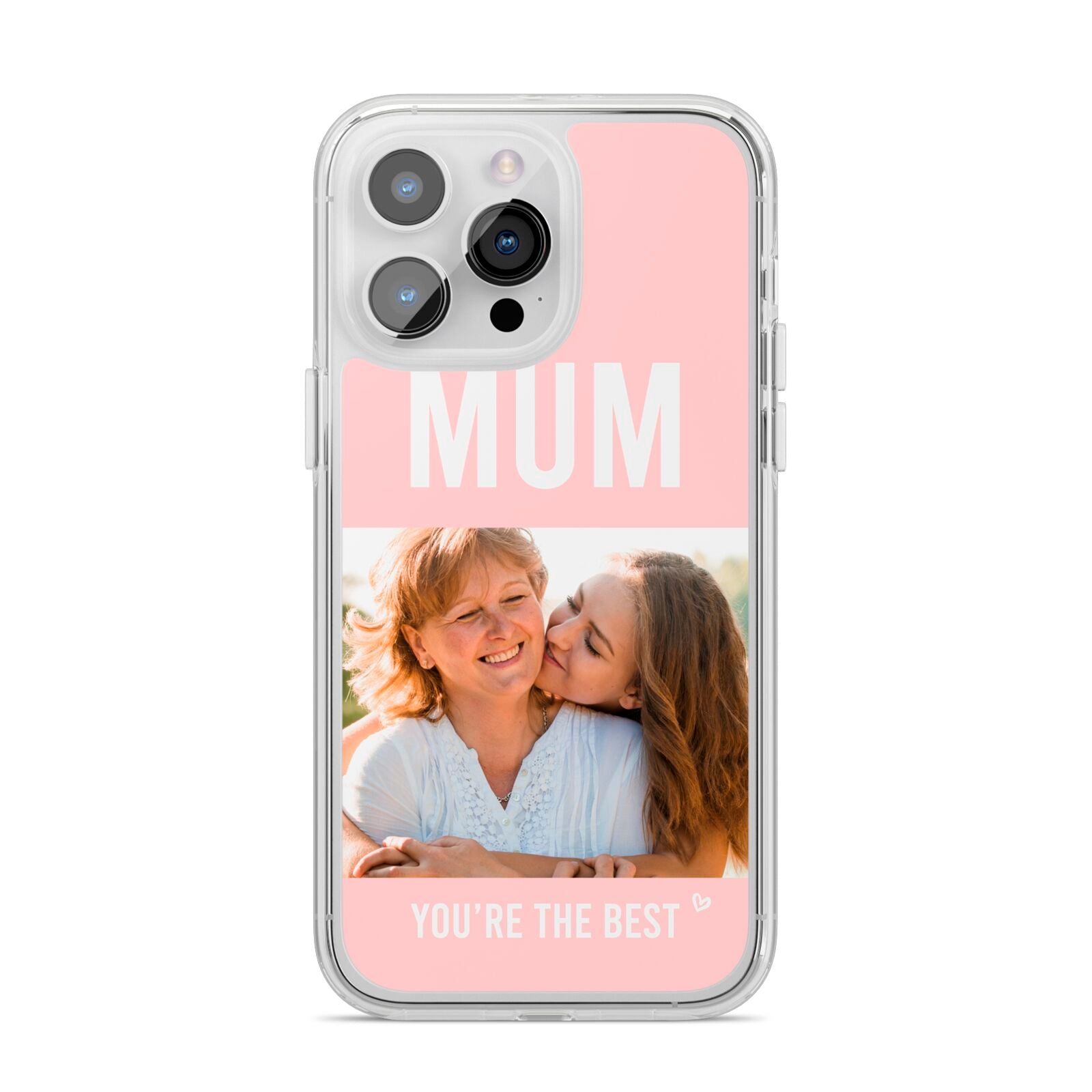 Pink Mothers Day Photo iPhone 14 Pro Max Clear Tough Case Silver