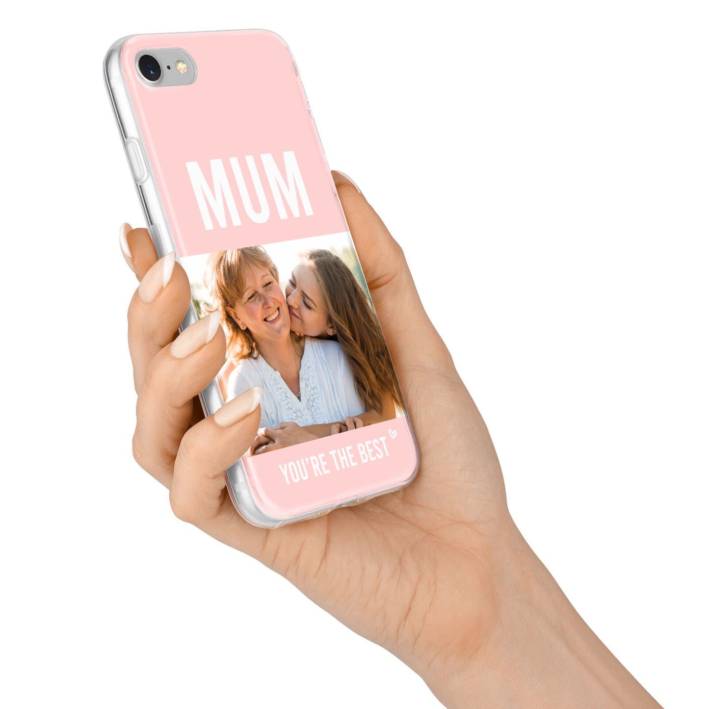 Pink Mothers Day Photo iPhone 7 Bumper Case on Silver iPhone Alternative Image