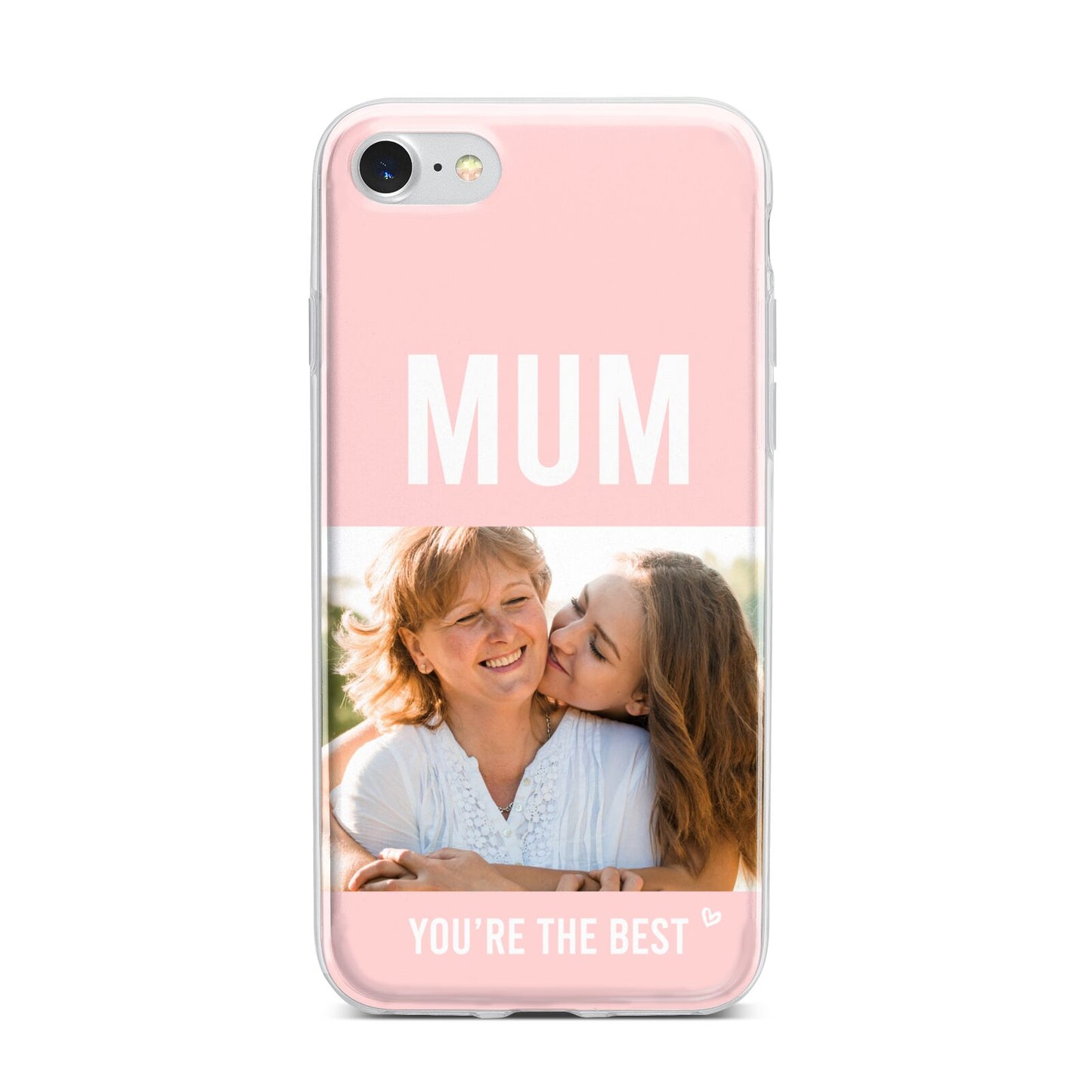 Pink Mothers Day Photo iPhone 7 Bumper Case on Silver iPhone