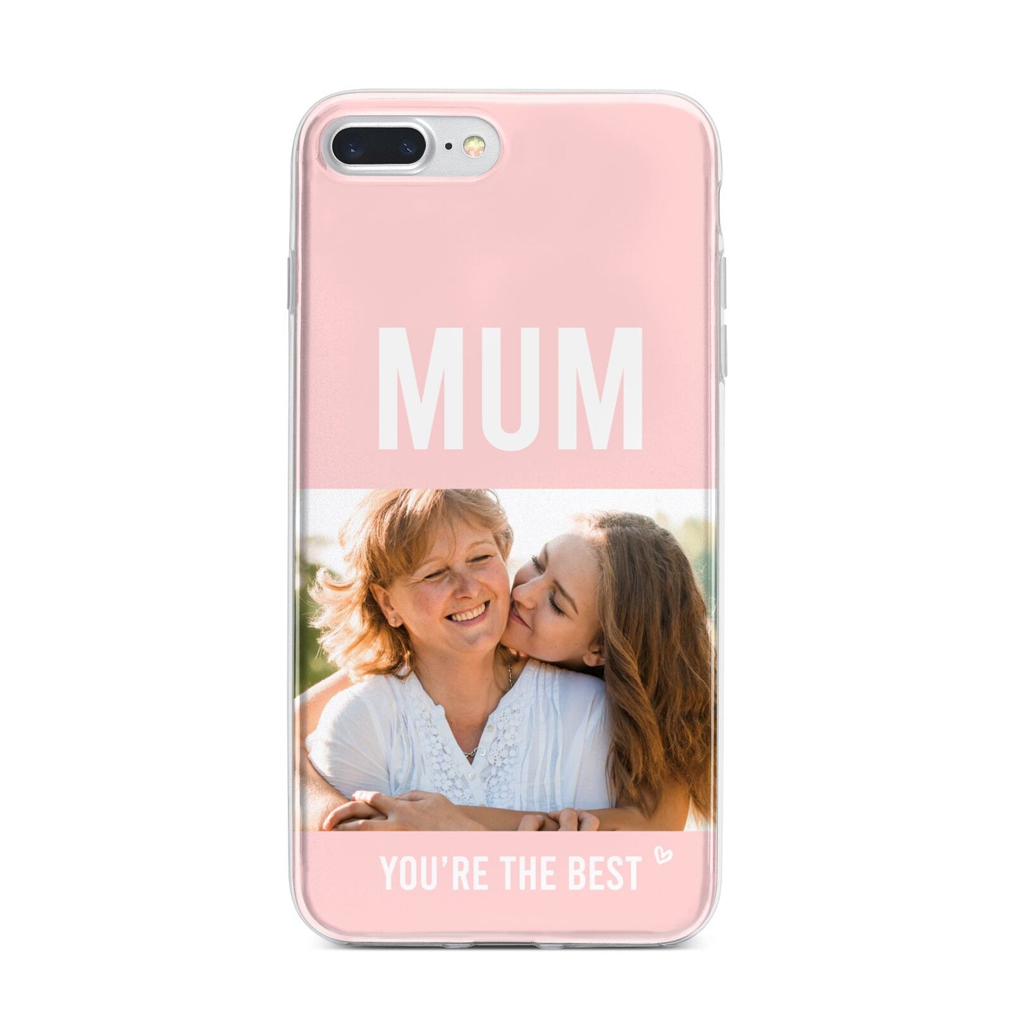 Pink Mothers Day Photo iPhone 7 Plus Bumper Case on Silver iPhone