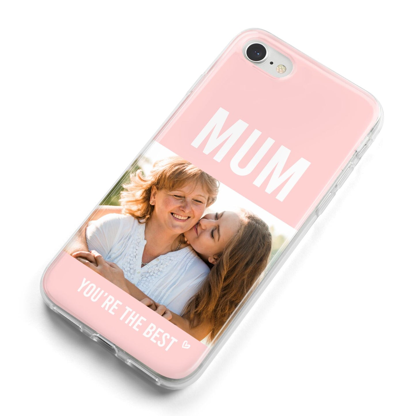 Pink Mothers Day Photo iPhone 8 Bumper Case on Silver iPhone Alternative Image