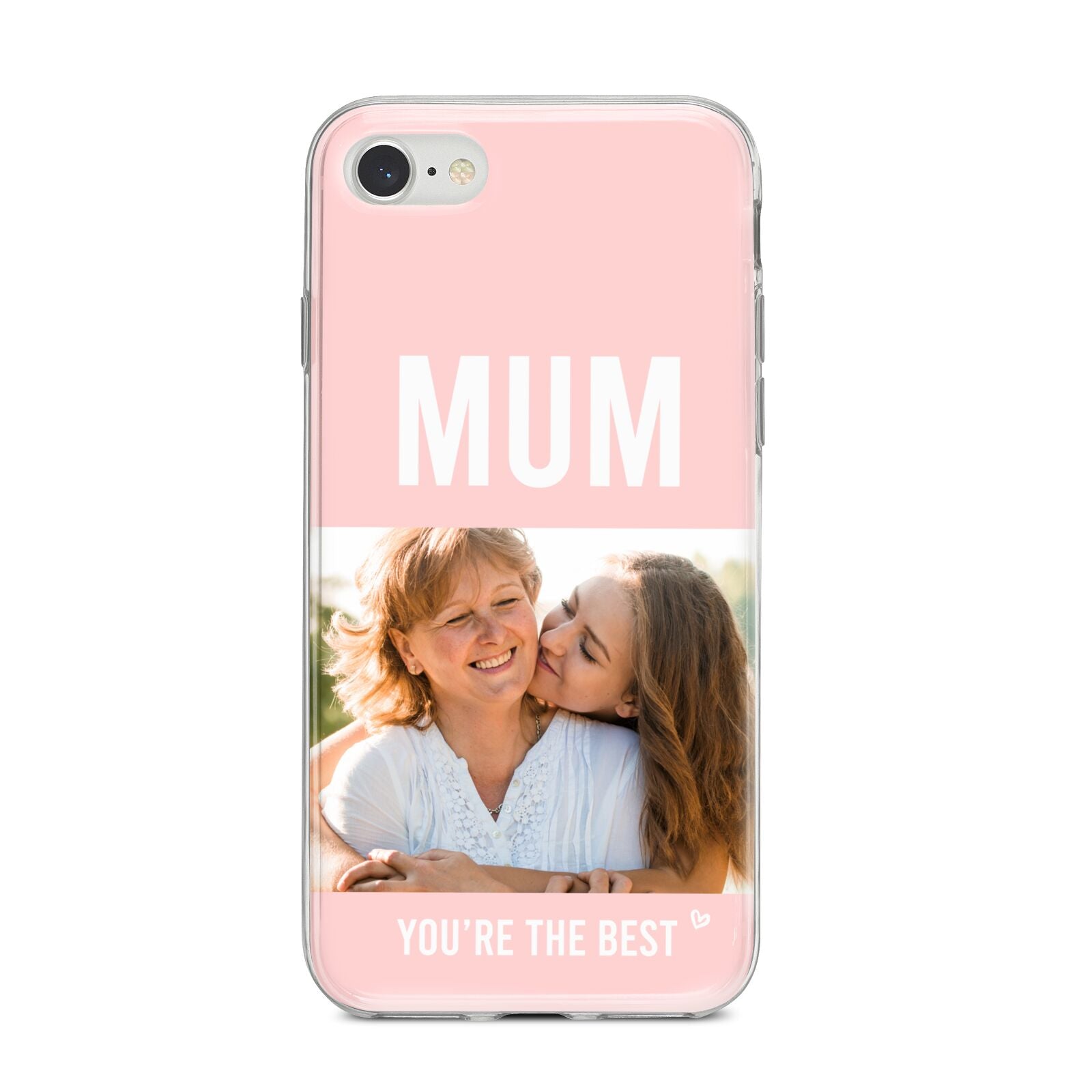 Pink Mothers Day Photo iPhone 8 Bumper Case on Silver iPhone