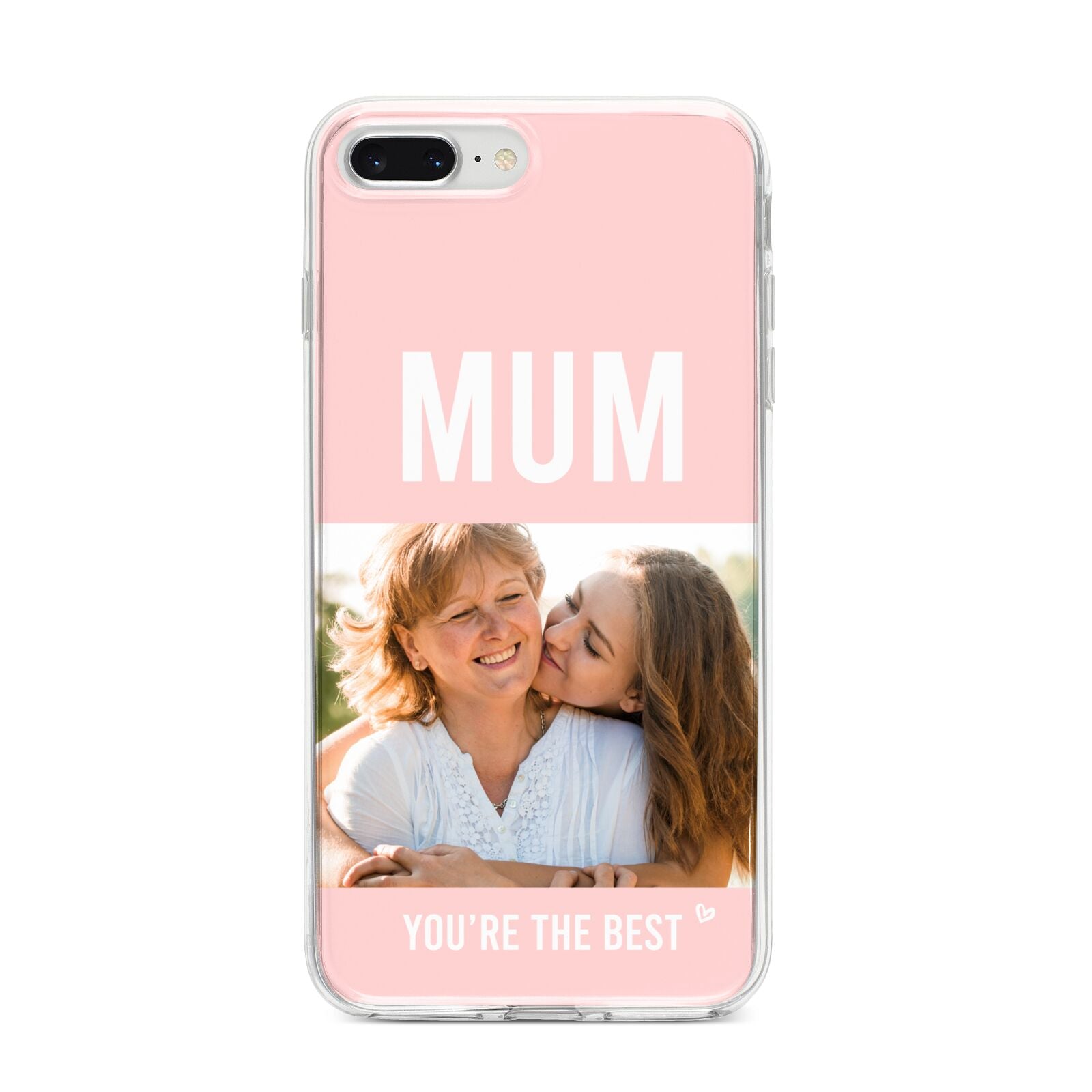 Pink Mothers Day Photo iPhone 8 Plus Bumper Case on Silver iPhone